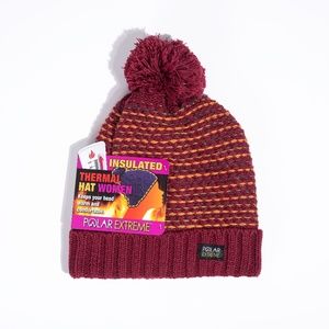 Pom Pom Wine  Knitted Insulated Thermal Beanie
